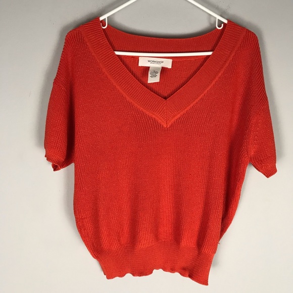 Workshop Republic Clothing Sweaters - Workshop Republic short sleeve sweater orange